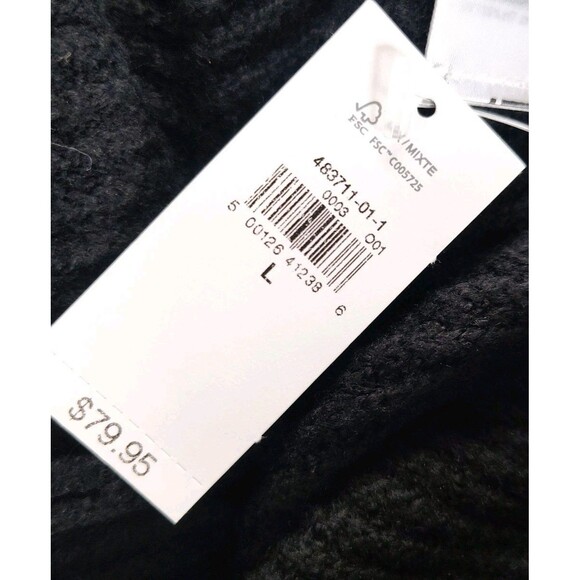 New Gap Large Pants CashSoft Shaker-Stitch Sweater Black Cotton Wide Leg Pull On - Picture 14 of 16